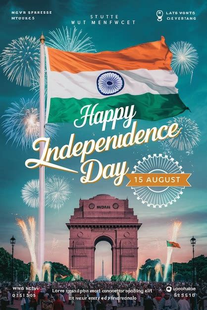 A Poster For Independence Day Shows A Flag With The Words Independence