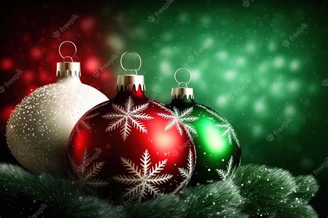 Premium Photo | Christmas ornaments on a green background