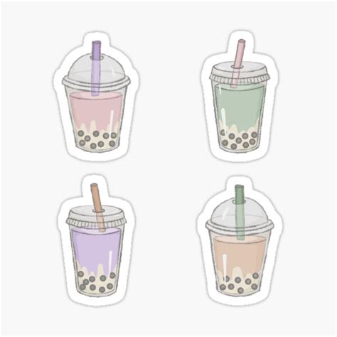 Bubble Tea Pack Sticker For Sale By Zephyr Studio Redbubble