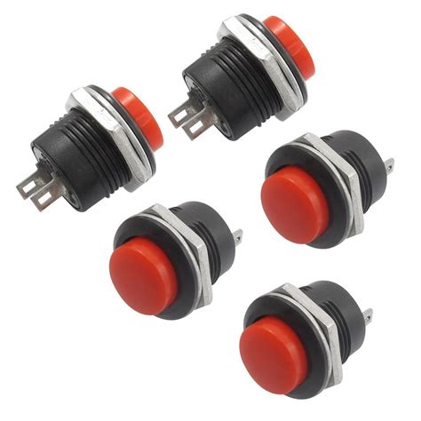 Buy Sodial R X Momentary Spst No Red Round Cap Push Button Switch Ac