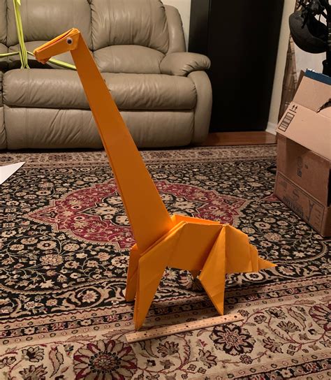 Giant Origami Brachiosaurus Folded By Me And Designed By Jo Nakashima