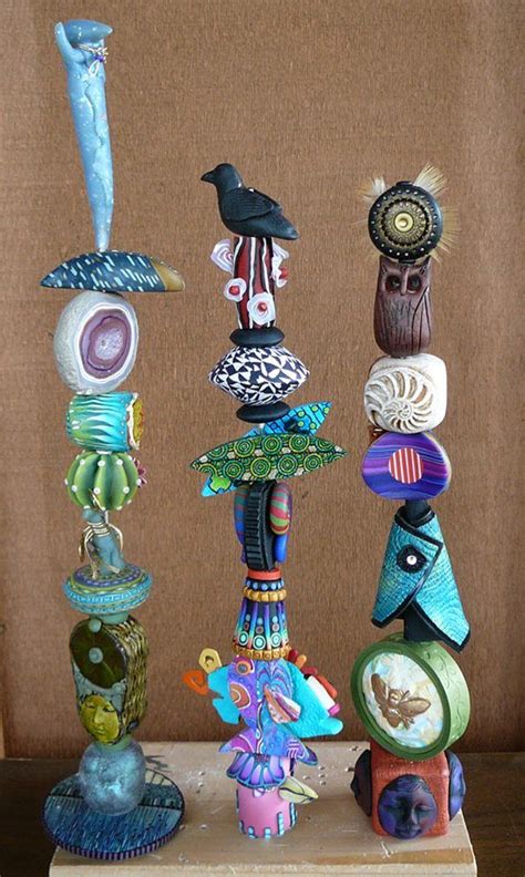 Garden Totems Totem Pole Art Ceramic Totems