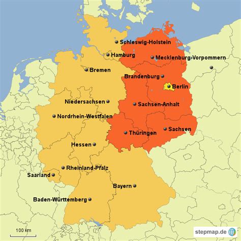 Stepmap West Ost Deutschland Landkarte Für Deutschland