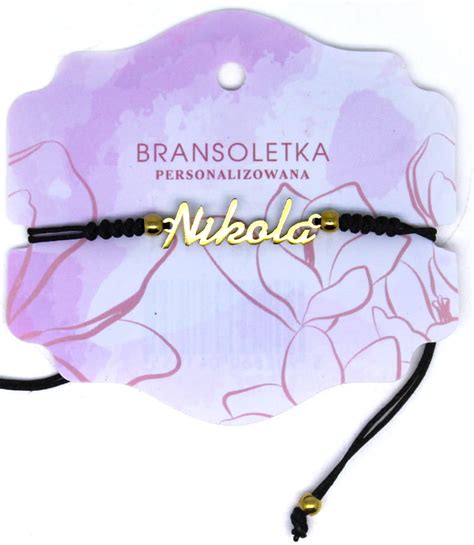 Bransoletka Personalizowana Z Imieniem Nikola Black Parrot