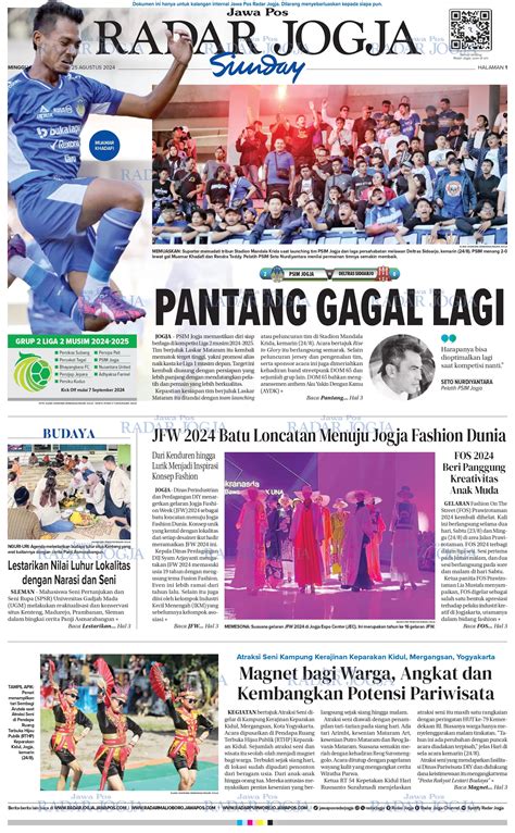 Jawa Pos Radar Jogja Edisi Minggu 25 Agustus 2024 Radar Jogja