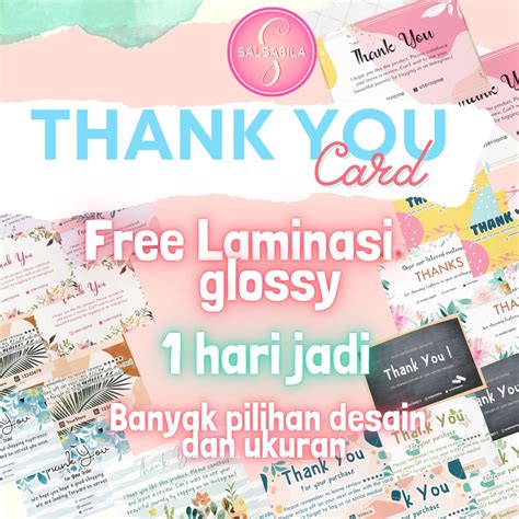 Jual 1 Hari Jadi Thanks Card Kartu Ucapan Terima Kasih Olshop