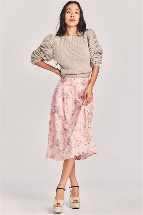 Buy Loveshackfancy Leonardo Midi Skirt Pink At Off Editorialist