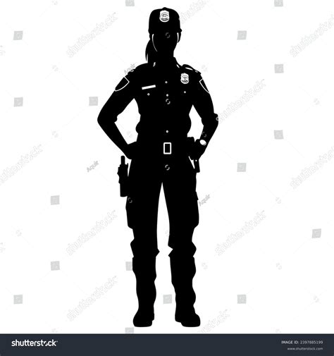 Female Police Officer Silhouette Police Officer Royalty Free Stock