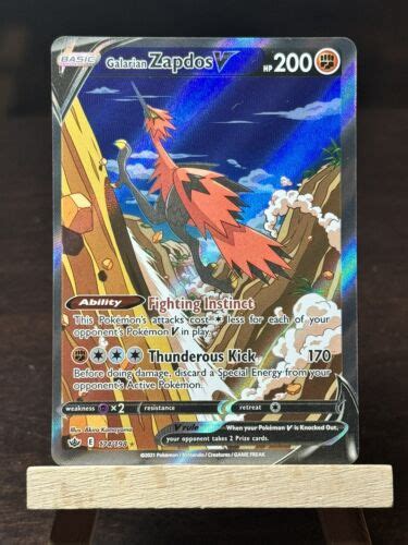 Pok Mon Tcg Galarian Zapdos V Chilling Reign Alt Full Art Ultra