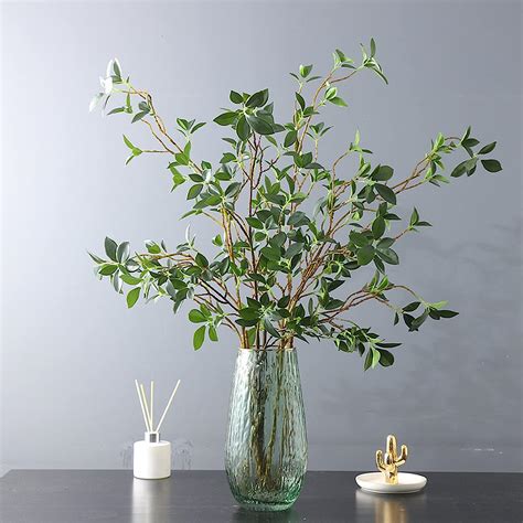 Artificial Ficus Branches Faux Leaf Spray Inch Artificial Greenery