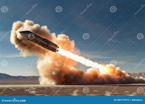 Reusable Rocket Booster Separation in Mid-air Stock Illustration ...