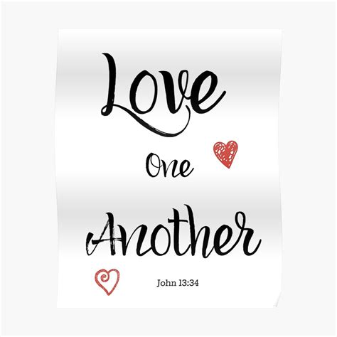 "Love One Another - Christian Bible Verse Quote" Poster by PinkCrushed | Redbubble