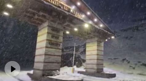 Himachal Atal Tunnel In Manali Receives Fresh Snowfall Turns Hill