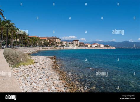 Corsica Skyline Of Ajaccio Famous City On The West Coast Of The