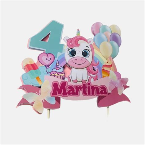 Cake Topper Personalizado Adorno Tarta Cumplea Artesanum