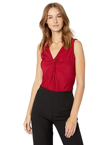 Lark Ro Women S Sleeveless Twist V Neck Blouse