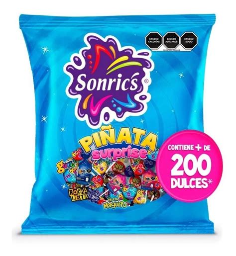 Bolsa De Dulces Surtidos Piñata Sonrics 2 Kg De 200 Dulces Meses