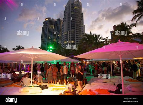 United States, Florida, Miami, Beach party in the Nikki Beach bar, in ...