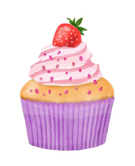 Cupcake Rosa Pintado A La Acuarela 11215731 Png