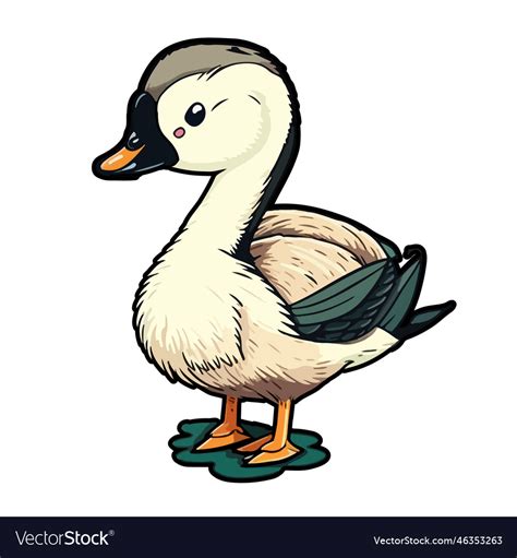 Cute Goose Cartoon Style Royalty Free Vector Image