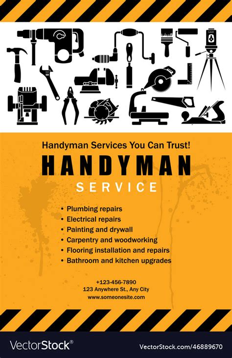 Handyman service poster Royalty Free Vector Image