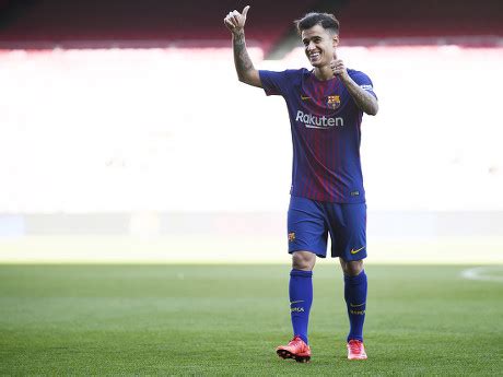 Philippe Coutinho Presentation Camp Nou Stadium Barcelona Spain