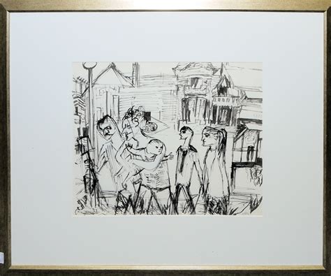 Karl Hubbuch Straßenszene mit Passanten 1950s MutualArt