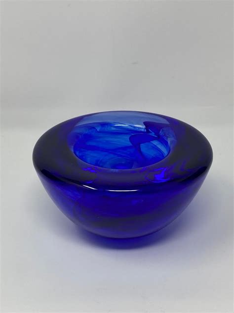 New Kosta Boda Atoll Cobalt Blue Bowl Designed By Anna Ehrner