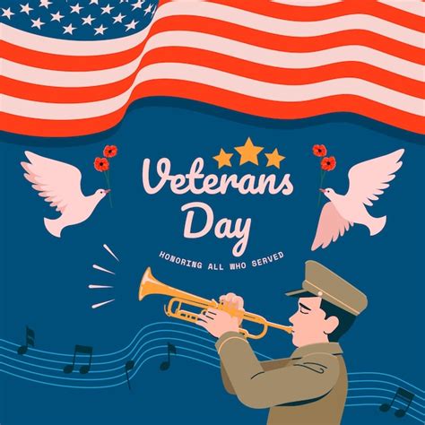 Premium Vector Flat Veterans Day Illustration