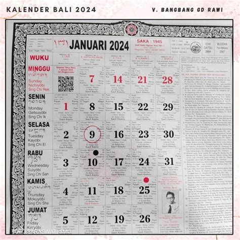 Kalender Bali 2024 Kalender Dinding Karya I Kt Bangbang Gde Rawi Lazada Indonesia