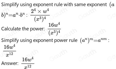 Solved 11 Simplify 2w X 3 4 [math]