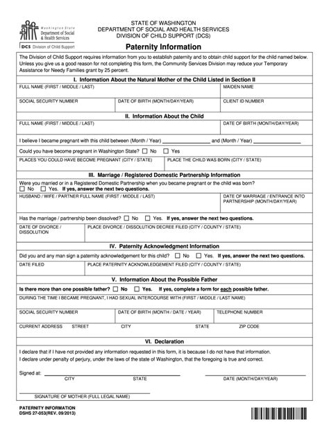 Dshs Paternity Testing 2013 2024 Form Fill Out And Sign Printable Pdf Template Airslate Signnow