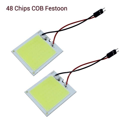 10 pçs lote 8W 48 Chips de Carro Chip de COB Dome Festoon Interior Luz