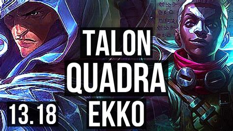 TALON Vs EKKO MID Quadra 500 Games 1 0M Mastery EUW Diamond