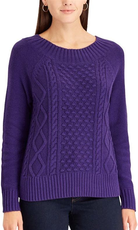 Womens Chaps Cable Knit Crewneck Sweater Sweaters Womens Knitting