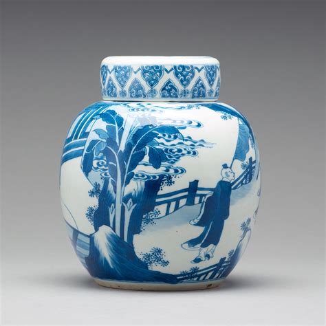 A Blue And White Jar With Cover Qing Dynasty Kangxi 1662 1722