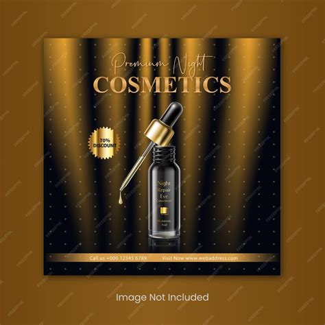 premium vector  black  gold poster   makeup cosmetics product