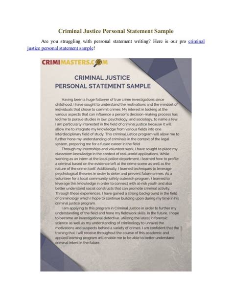 Best 3 Criminology Personal Statement Examples