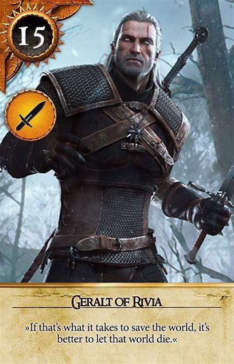 Geralt Of Rivia Gwent Card The Witcher 3 Wild Hunt Geralt Of