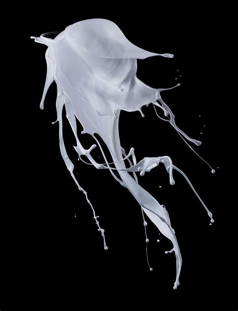 White Paint Splash On Black Background Photograph by Biwa Studio