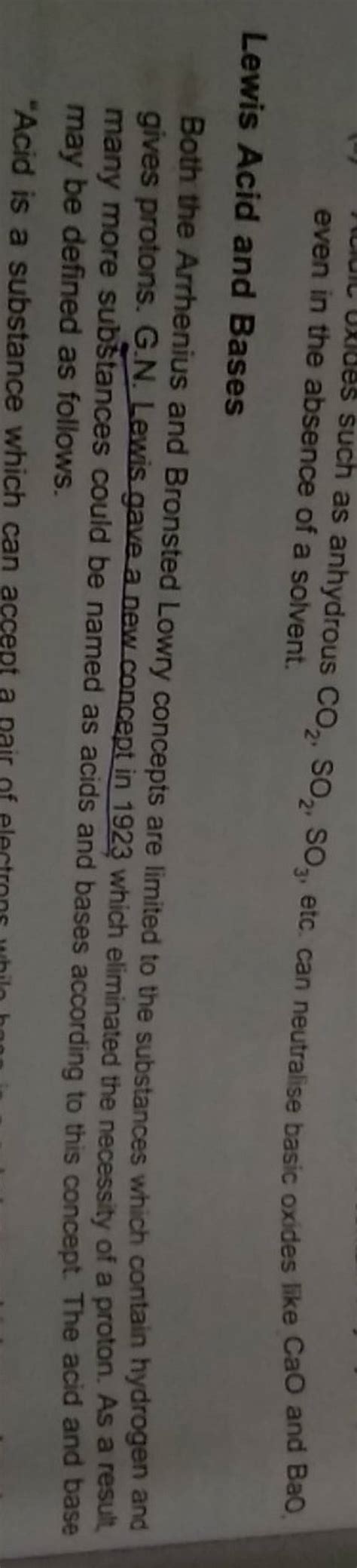 Even In The Absence Of A Solvent Co So So Etc Can Neutralise Bas