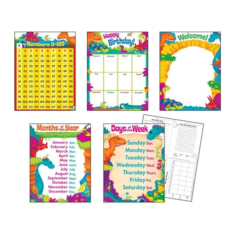 Classroom Basics Dino Mite Pals Learning Charts Combo Pack Omniverce