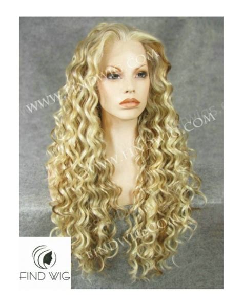 Synthetic Lace Front Wig Curly Blond Mixed Long Hair