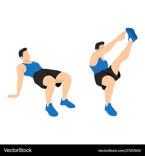 Man Doing Crab Toe Touches Exercise Royalty Free Vector