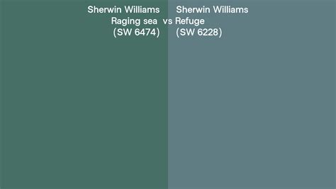 Sherwin Williams Raging Sea Vs Refuge Side By Side Comparison