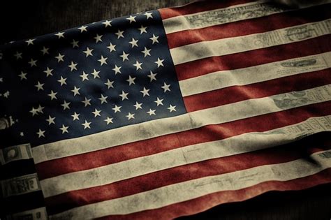 Premium Photo American Flag With Stripes In The Background