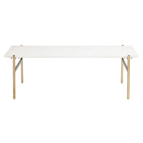 CB2 Slab Large Marble Coffee Table W Brass Base AptDeco