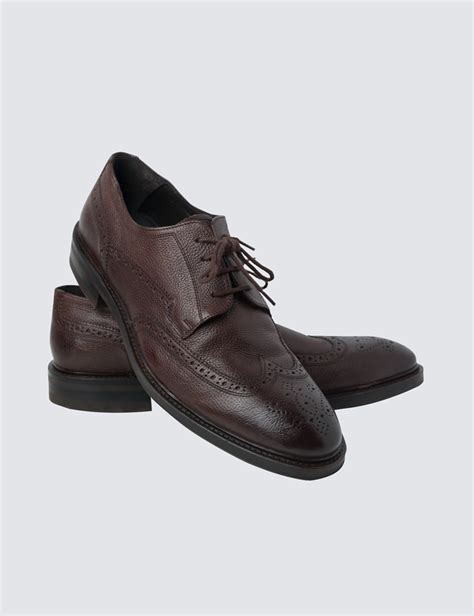 Mens Brown Leather Brogue Hawes And Curtis