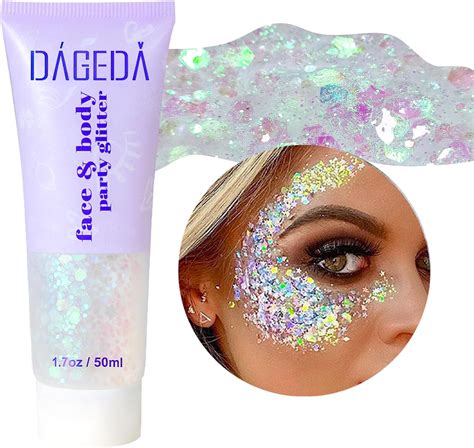 Dageda 50ml Body Glitter Gel Face Glitters Body Gel Sequins Shimmer Liquid Eyeshadow Chunky