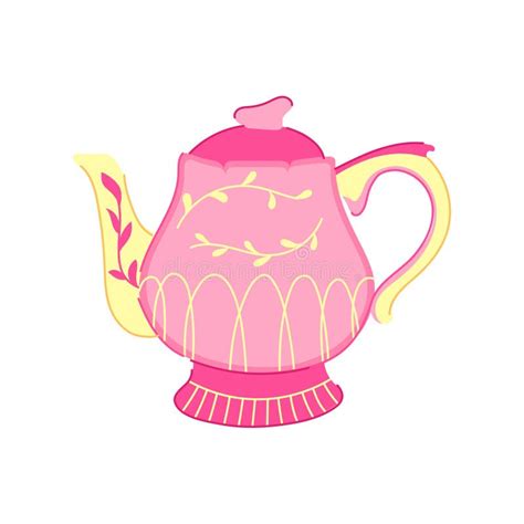 Drink Teapot Ceramic Cartoon Vector Illustration Stock Vector